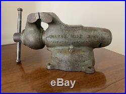 Vintage Early Pat Pend Wilton Bullet Vise No 3 CHICAGO with Swivel Base Early