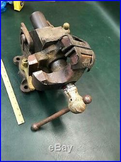 Vintage Emmert Machinists Vise RARE Model 6a 3 Jaws withSwivel Base Jaw Covers