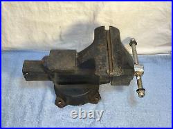 Vintage HEAVY DUTY Cast Iron COLUMBIAN D6 6 Bench VISE Anvil Pipe SWIVEL BASE