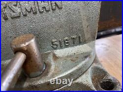Vintage Heavy Duty Craftsman USA MADE Vise 5 1/2 4 Bolt Swivel Base 51871 NICE