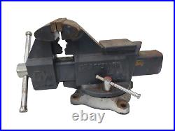 Vintage Heavy Duty Craftsman USA Vise 5 1/2 4 Bolt Swivel Base 51871