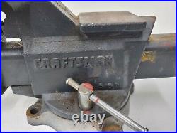 Vintage Heavy Duty Craftsman USA Vise 5 1/2 4 Bolt Swivel Base 51871