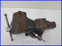 Vintage Heavy Duty Craftsman USA Vise 5 1/2 4 Bolt Swivel Base 51871