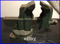 Vintage Huge 76 LB 4 1/2 Inch Chas Parker Meriden CT Swivel Base Vise with Screws