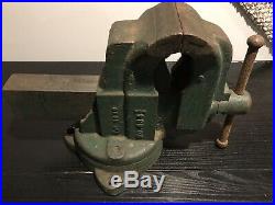 Vintage Huge 76 LB 4 1/2 Inch Chas Parker Meriden CT Swivel Base Vise with Screws
