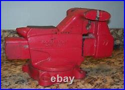 Vintage Large Craftsman Bench Vise withAnvil & Swivel Base, 5 Jaws, 506-51811