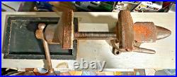 Vintage Little Giant 5494 Bench Vise with Swivel Base 3 Jaws Used