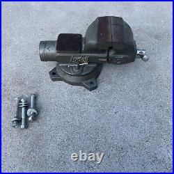 Vintage Ludell No. 5 Bench Vise Swivel Base 5 Jaws Weights 47 Lbs 2.2 Oz