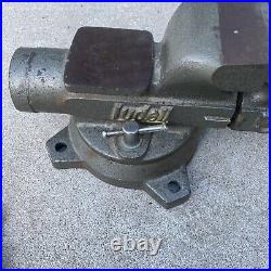 Vintage Ludell No. 5 Bench Vise Swivel Base 5 Jaws Weights 47 Lbs 2.2 Oz