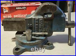 Vintage Morgan 30 Machinist Vise 3 Jaws Swivel Base Opens 6 Nice Milwaukee USA