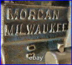 Vintage Morgan 30 Machinist Vise 3 Jaws Swivel Base Opens 6 Nice Milwaukee USA