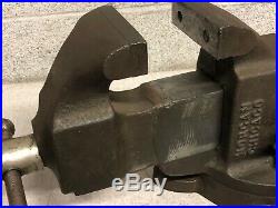 Vintage Morgan Chicago 140 Machinist Bench Vise with Swivel Base 4 Jaws