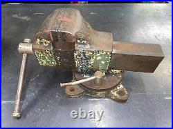 Vintage Morgan Vise Company #140 Bench Vise 4 Jaws Swivel Base Chicago Made USA