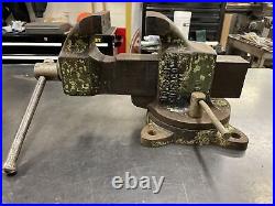 Vintage Morgan Vise Company #140 Bench Vise 4 Jaws Swivel Base Chicago Made USA