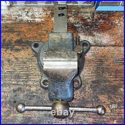 Vintage Original Craftsman Gray 3 Cast Iron Bench Vise # 5184 Swivel Base