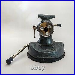 Vintage Oxwall Vacuum-base Bench Vise 1-1/2 & 2-1/4 Double Jaws, Swivel Head