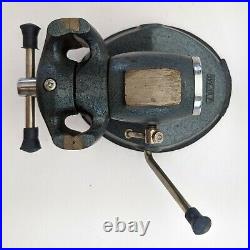 Vintage Oxwall Vacuum-base Bench Vise 1-1/2 & 2-1/4 Double Jaws, Swivel Head