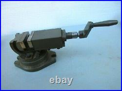Vintage Palmgren 2 Milling Machine Vise Model X1 with Swivel Base and Hand Crank