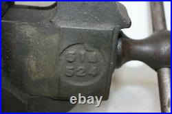 Vintage Prentiss Bull Dog 524 Bench Vise 4 Jaw With Swivel Base Made New York USA