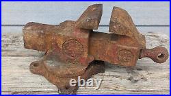 Vintage Prentiss Bulldog No. 522 3 Wide Jaw & Swivel Base Vise New York RARE