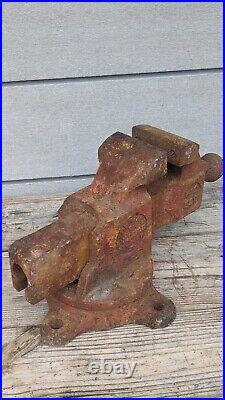 Vintage Prentiss Bulldog No. 522 3 Wide Jaw & Swivel Base Vise New York RARE