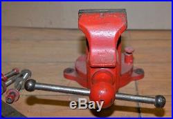 Vintage Prentiss Model 20 vise swivel jaw & base blacksmith knife makers tool