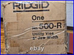 Vintage RIDGID 500R 5 Bench Utility Vise Pipe Jaw Swivel Base NEW in Box USA
