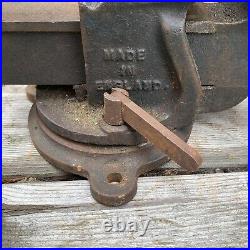 Vintage Record No 1 3 Bench Vise with Rare Swivel Base Made in England