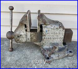 Vintage Reed MFG Co No. 404 R Swivel Base Bench Vise Heavy Duty Machinist Tool