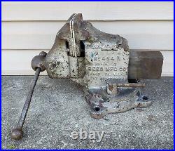 Vintage Reed MFG Co No. 404 R Swivel Base Bench Vise Heavy Duty Machinist Tool