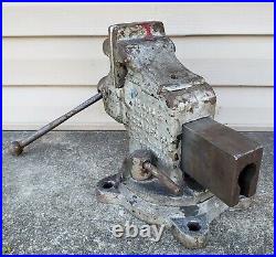 Vintage Reed MFG Co No. 404 R Swivel Base Bench Vise Heavy Duty Machinist Tool