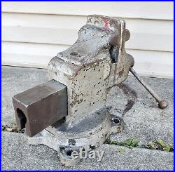 Vintage Reed MFG Co No. 404 R Swivel Base Bench Vise Heavy Duty Machinist Tool