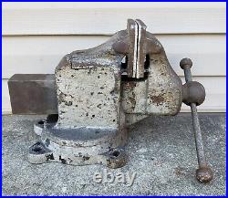 Vintage Reed MFG Co No. 404 R Swivel Base Bench Vise Heavy Duty Machinist Tool