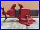 Vintage Reed No 204R Swivel Base Bench Vise, 4 Inch Jaws, 51 lbs USA Nice