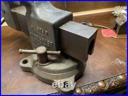 Vintage Reed No 204R Swivel Base Bench Vise, 4 Inch Jaws, 56 lbs USA Nice