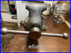 Vintage Reed No 204R Swivel Base Bench Vise, 4 Inch Jaws, 56 lbs USA Nice