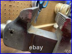 Vintage Reed No 204R Swivel Base Bench Vise, 4 Inch Jaws, 56 lbs USA Nice