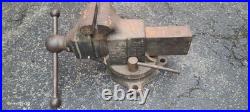 Vintage Reed No 204 Swivel Base Bench Vise, 4 Inch Jaws, 56 lbs USA Nice