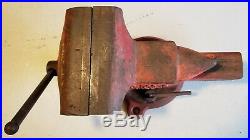 Vintage Ridge Tool Co. 5 Bench Vise #500-R swivel base anvil pipe clamp USA