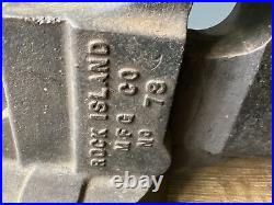 Vintage Rock Island # 73 Swivel Base Machinist Bench Vise 4 Jaw Free Ship