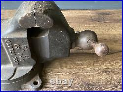 Vintage Rock Island # 73 Swivel Base Machinist Bench Vise 4 Jaw Free Ship