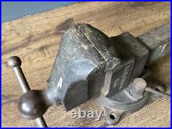 Vintage Rock Island # 73 Swivel Base Machinist Bench Vise 4 Jaw Free Ship