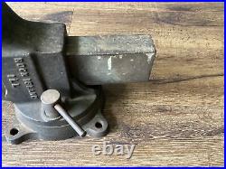 Vintage Rock Island # 73 Swivel Base Machinist Bench Vise 4 Jaw Free Ship