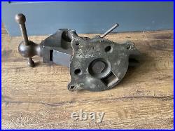 Vintage Rock Island # 73 Swivel Base Machinist Bench Vise 4 Jaw Free Ship