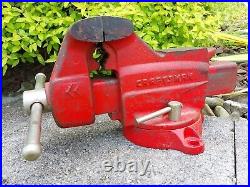 Vintage Sears Craftsman Bench Vise 5 1/4 wide jaws model 391.5181 Swivel base