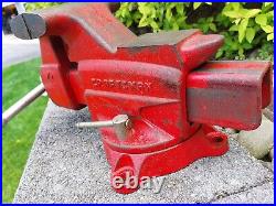 Vintage Sears Craftsman Bench Vise 5 1/4 wide jaws model 391.5181 Swivel base