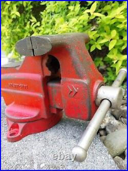 Vintage Sears Craftsman Bench Vise 5 1/4 wide jaws model 391.5181 Swivel base