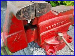 Vintage Sears Craftsman Bench Vise 5 1/4 wide jaws model 391.5181 Swivel base