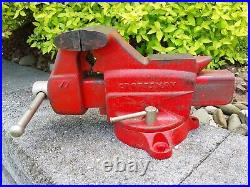 Vintage Sears Craftsman Bench Vise 5 1/4 wide jaws model 391.5181 Swivel base