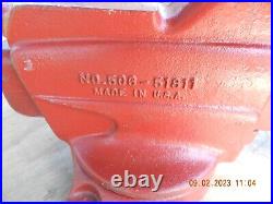 Vintage Sears Craftsman Swivel Base Bench Vise No. 506-51811 5 Width Jaws Red